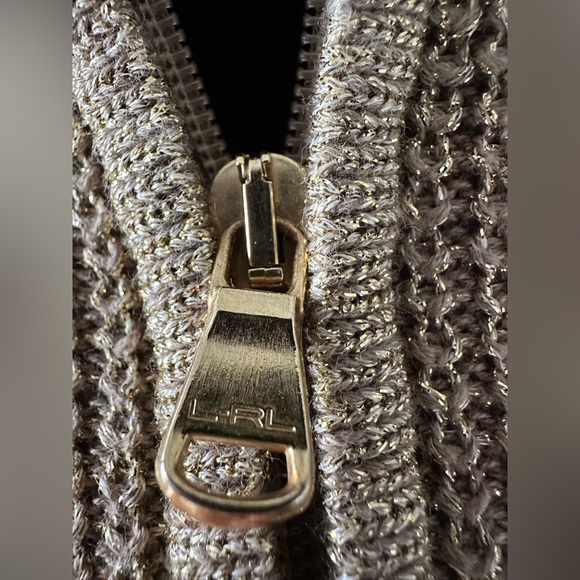 Lauren Ralph Lauren Tan Zip-Up Cardigan - Picture 5 of 11
